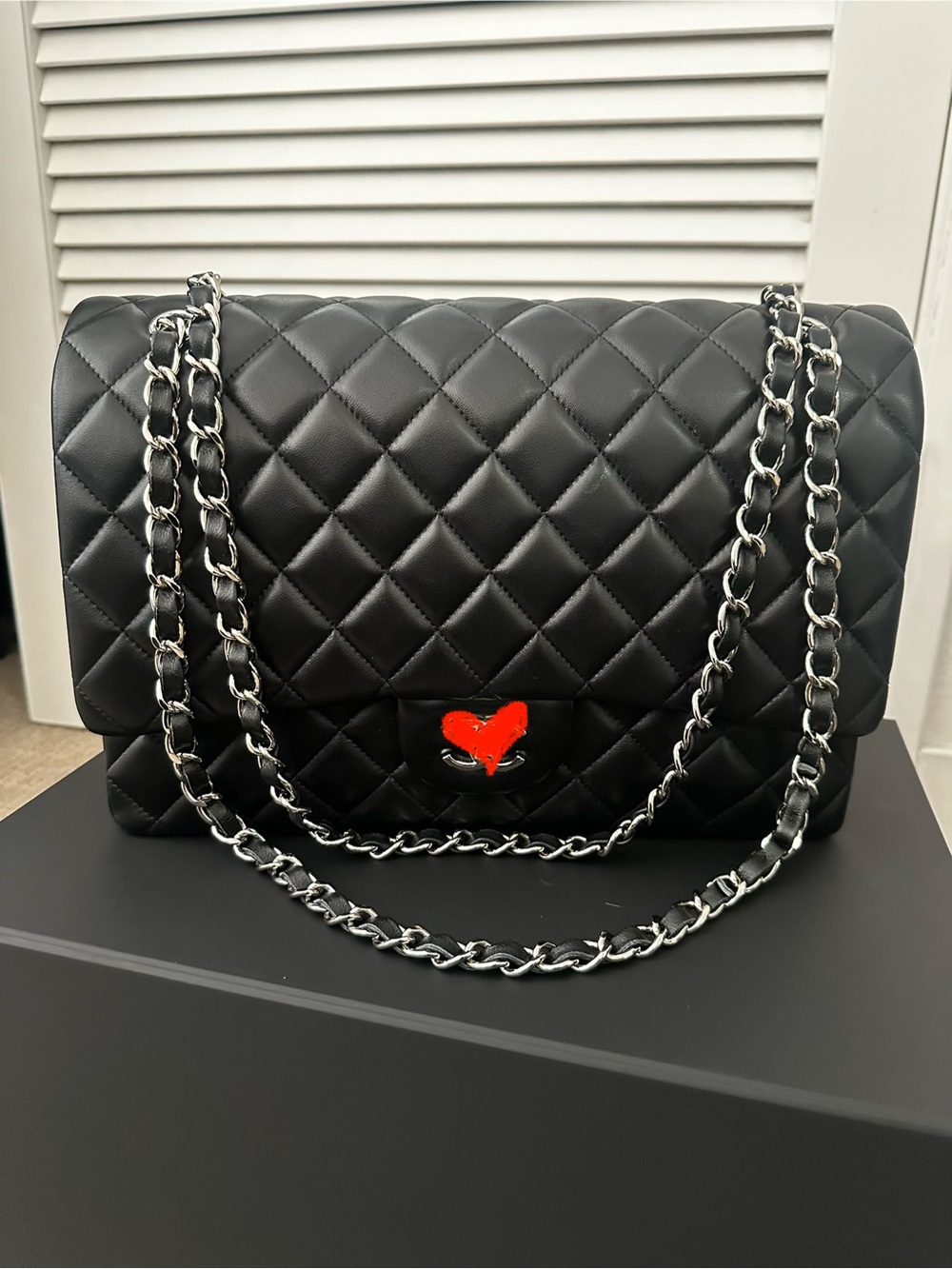Lambskin leather handbag